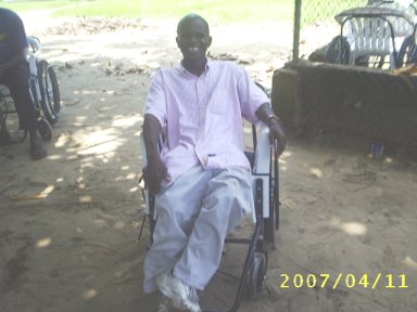 He is so pleased with his wheelchair!