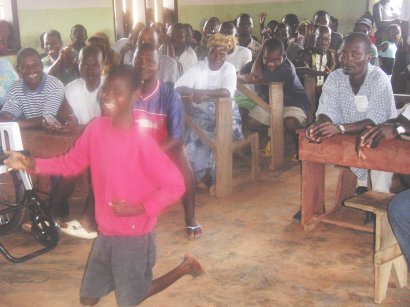 crawling forward for a wheelchair with joy